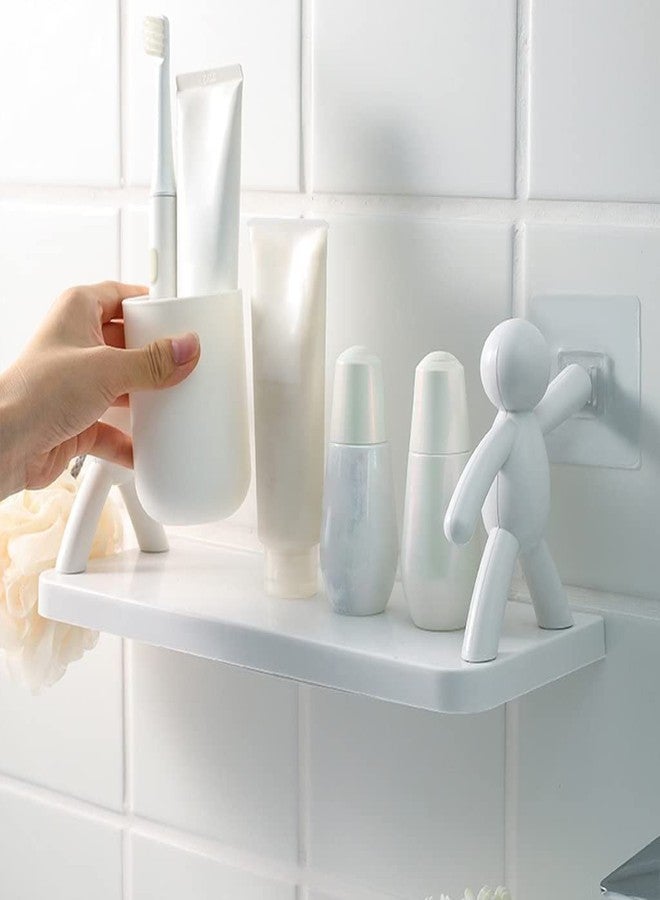 AXIESH Self Adhesive Multipurpose Stand Holder for Bathroom,Toilet,Kitchen, Bedroom, Office Shelf Wall Holder Bathroom Rack Storage Box Strong Magic Sticker Shower Rack Shelf (Random Colour) - Image 2